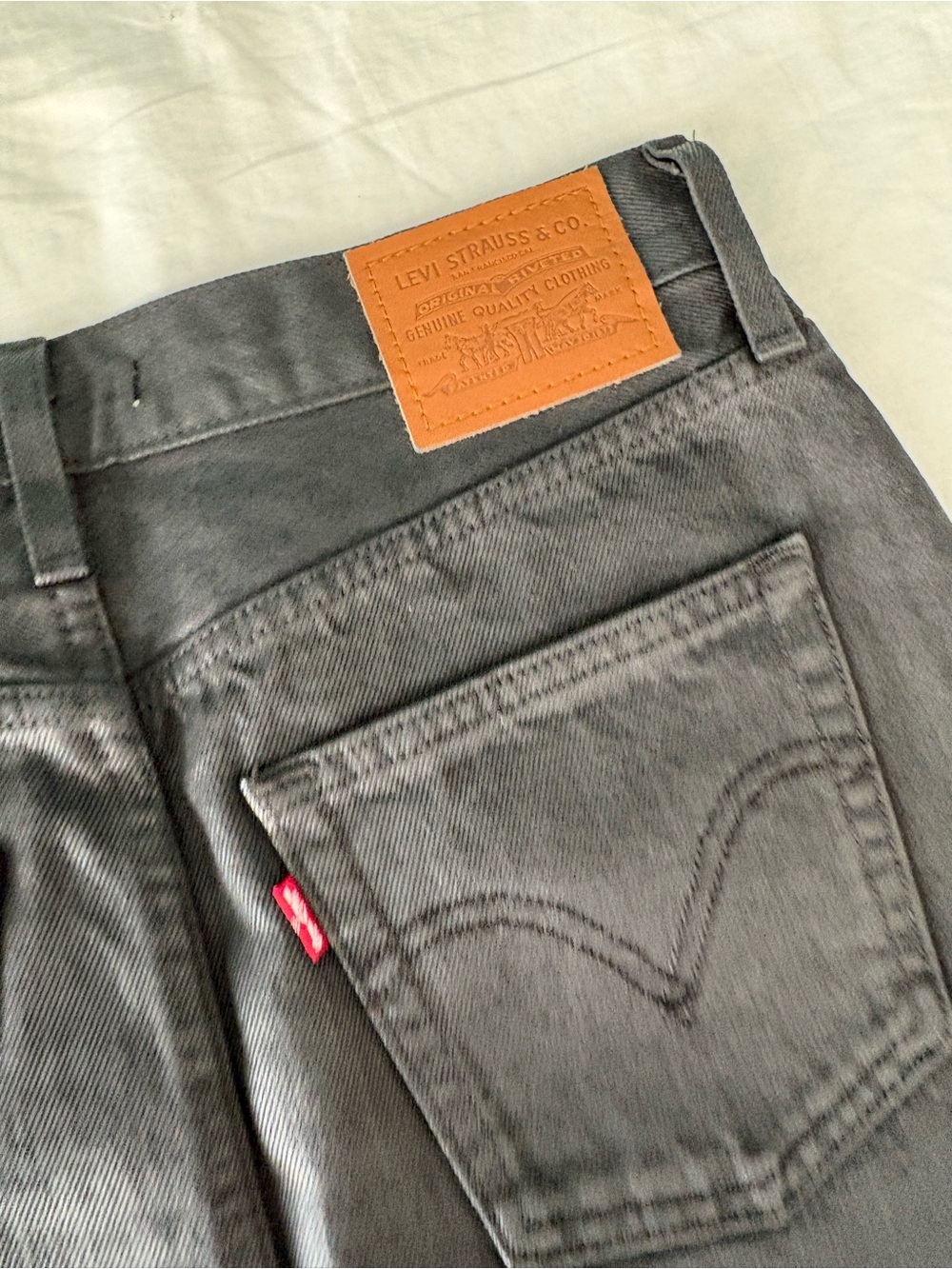 Levi's Black Denim Mini Skirt with Raw Hem - Picture 3 of 6